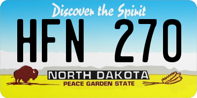 ND license plate HFN270