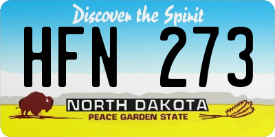 ND license plate HFN273