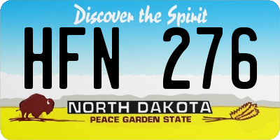 ND license plate HFN276