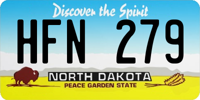 ND license plate HFN279