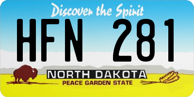 ND license plate HFN281