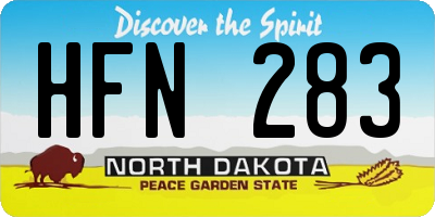 ND license plate HFN283