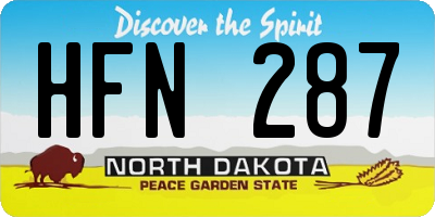 ND license plate HFN287