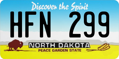 ND license plate HFN299