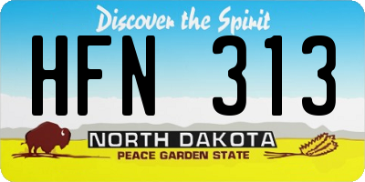 ND license plate HFN313