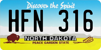 ND license plate HFN316