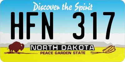 ND license plate HFN317