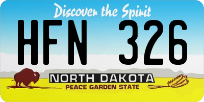 ND license plate HFN326