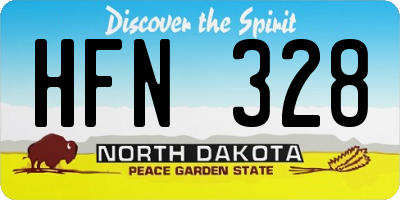 ND license plate HFN328