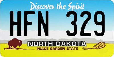 ND license plate HFN329