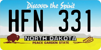 ND license plate HFN331
