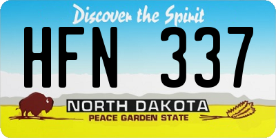 ND license plate HFN337