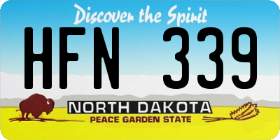 ND license plate HFN339