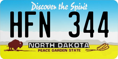 ND license plate HFN344
