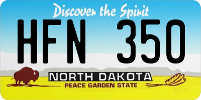 ND license plate HFN350