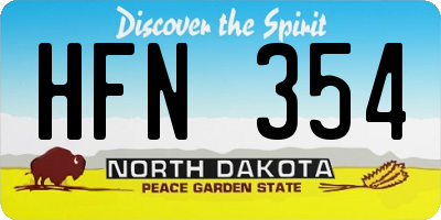 ND license plate HFN354