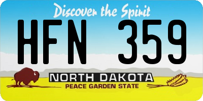 ND license plate HFN359