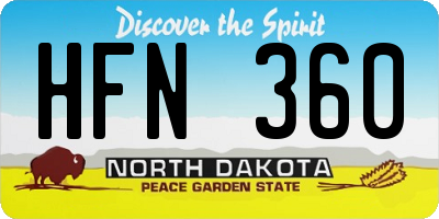 ND license plate HFN360
