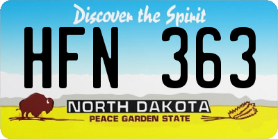 ND license plate HFN363