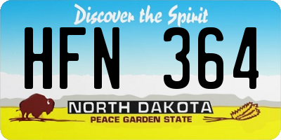 ND license plate HFN364