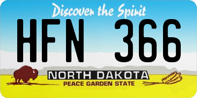 ND license plate HFN366