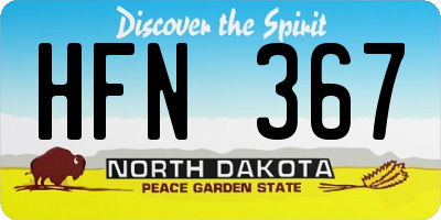 ND license plate HFN367