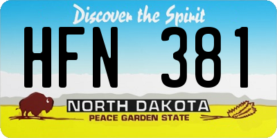 ND license plate HFN381