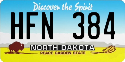 ND license plate HFN384
