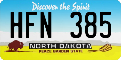 ND license plate HFN385