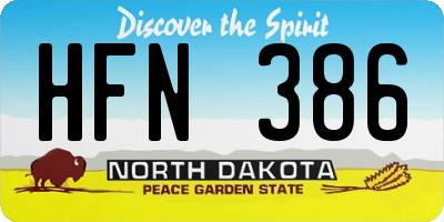 ND license plate HFN386
