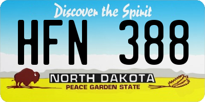 ND license plate HFN388