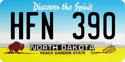 ND license plate HFN390