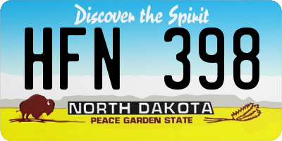 ND license plate HFN398