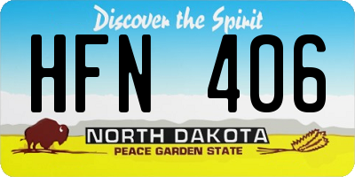 ND license plate HFN406