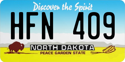 ND license plate HFN409