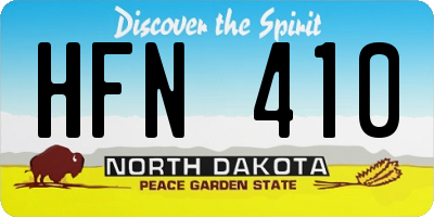 ND license plate HFN410