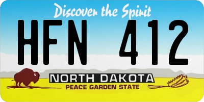 ND license plate HFN412