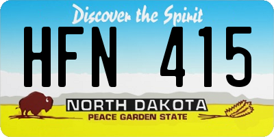 ND license plate HFN415