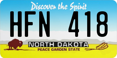 ND license plate HFN418