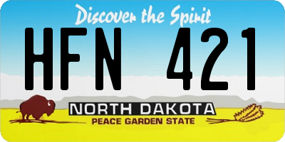 ND license plate HFN421