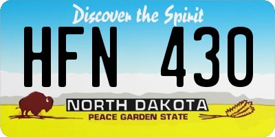 ND license plate HFN430