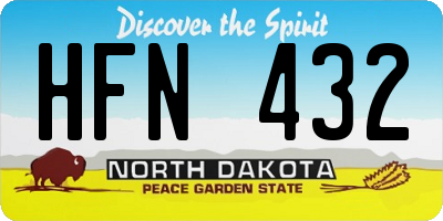 ND license plate HFN432