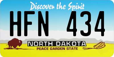 ND license plate HFN434