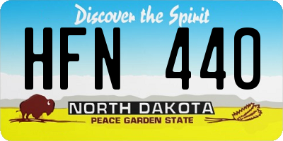 ND license plate HFN440