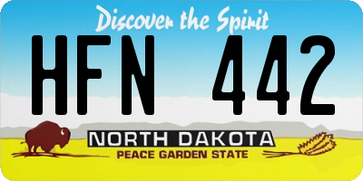 ND license plate HFN442