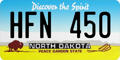 ND license plate HFN450