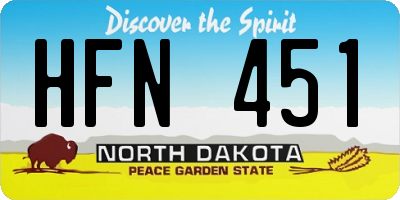 ND license plate HFN451