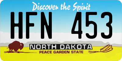 ND license plate HFN453