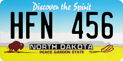 ND license plate HFN456