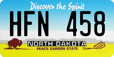 ND license plate HFN458